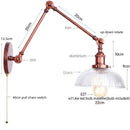 Axyaa Vintage Loft LED Wall Light Fixture Indoor Industrial Glass Lamp