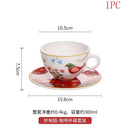 Axyaa Red Flower Bird Plates & Mugs: European Style Ceramic Tableware