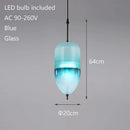 Axyaa Lake Blue Gradient Glass Pendant LED Chandelier for Home Decor