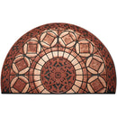 Axyaa Semi-circle Ethnic Floral Floor Mat: Retro Art, Geometric Design, Stain-resistant Rug