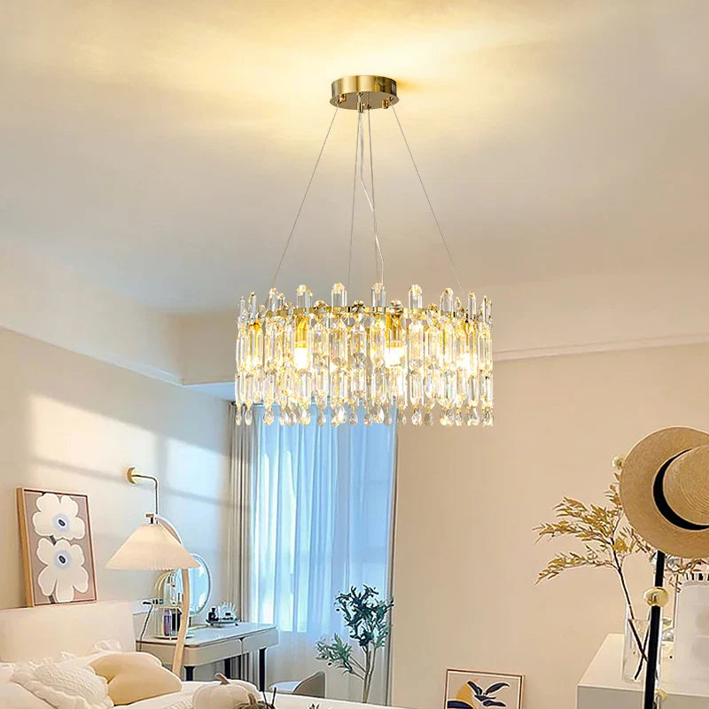 Axyaa Crystal Ceiling Chandelier: Postmodern Luxury for Home Living Room, Dining Room, Bedroom.