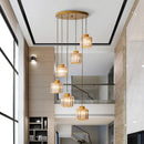 Axyaa Modern Ring Stairs LED Pendant Chandelier for Living & Dining Room Lighting