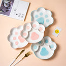 Axyaa Cute Cat Claws Ceramic Meal Grids Plates for Creative Fat Reduction