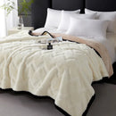 Axyaa Double Layer Rabbit Plush Blanket for Sofa and Air Conditioning