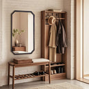 Axyaa Black Walnut Wood Wall Mounted Decorative Mirror