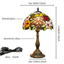 Axyaa 12“ Stained Glass Table Lamp - Bedroom, Living Room, Office Decor