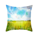 Axyaa Autumn Gold Red Forest Plush Cushion Cover: Vintage Oil Painting Pillowcase