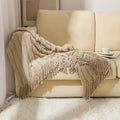 Axyaa Summer Knitted Blanket Cover Solid Color Acrylic Bohemian Sofa Blanket 127x176