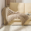 Axyaa Summer Knitted Blanket Cover Solid Color Acrylic Bohemian Sofa Blanket 127x176