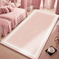 Axyaa Fluffy Pink Carpet: Soft, Minimalist Style Rug for Girl Bedroom, Living Room