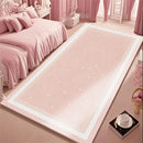 Axyaa Fluffy Pink Carpet: Soft, Minimalist Style Rug for Girl Bedroom, Living Room
