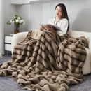 Axyaa Faux Fur Thick Warmth Blanket: High Quality, Soft & Fluffy Sofa Throw