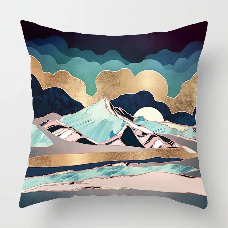 Axyaa Nordic Moon Metal Painting Pillowcase for Home Sofa Decor - 40*40 & 60*60