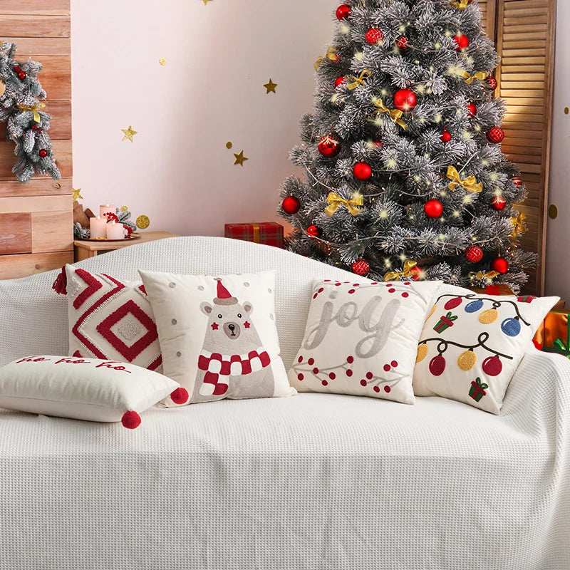 Nordic Christmas Cushion Cover 45x45cm for Couch Sofa Home Decor by Axyaa