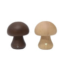 Axyaa Mushroom LED Night Light: Touch Switch Wooden Bedside Lamp for Children's Room