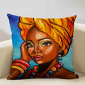 Axyaa African Lady Oil Painting Pillow Case Home Sofa Art Decoration Cover