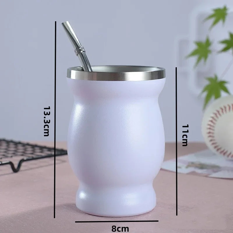 Axyaa 240ml Yerba Mate Stainless Steel Insulated Cup Set with Accessories