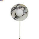 Axyaa Round Stone LED Wall Lamp Sconce White Ball 220v G9 Bulb for Bathroom Mirror