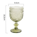 Axyaa Spiral Floral Embossed Goblet Set - 300ml Vintage Wine Glasses Cozy Collection