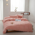 Axyaa Washed Cotton Grid Duvet Cover, Single Size 150*200cm Queen