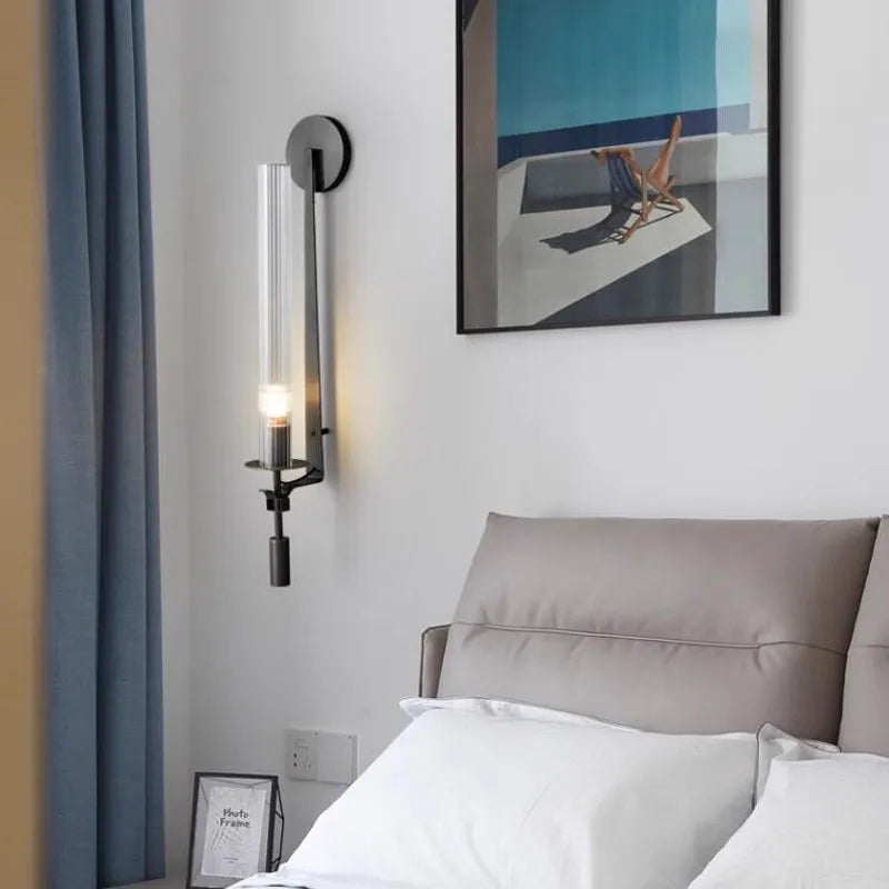 Axyaa Gold Glass Wall Sconce Modern Nordic Retro Vintage Living Room Light