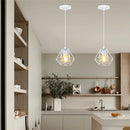 Axyaa Industrial White Cage Pendant Light for Home Decor