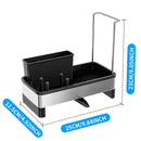 Axyaa Stainless Steel Sink Caddy & Sponge Holder with Brush Holder and Soap Dispenser