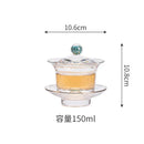 Axyaa Gold Turquoise Glass Tea Cup Set - High-grade Heat-resistant Kung Fu Tea Bowl
