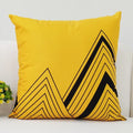 Axyaa Black Yellow Alphabet Letter Cushion Cover - Square Polyester Pillow Case