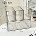 Axyaa Acrylic Makeup Storage Box Set with Drawer & Cotton Swab Organizer
