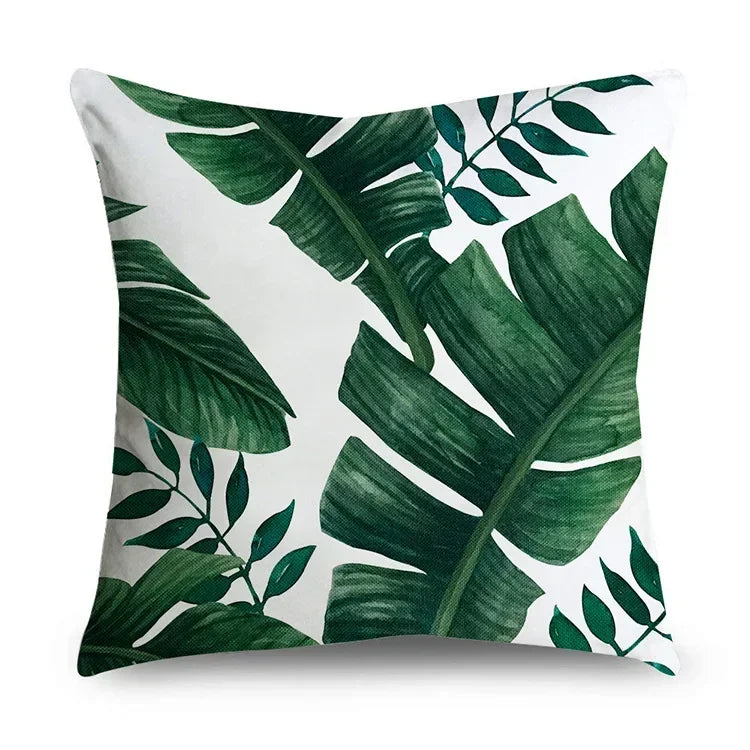 Axyaa Tropical Plant Leaves Pillowcase 45*45cm