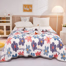 Axyaa Nordic Flower Print Plush Flannel Blanket, Soft Throw for Sofa Couch Bed