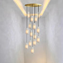 Axyaa Natural Cloud Copper Stone Chandelier for Staircase & Living Room