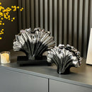 Axyaa Gradient Silver Shell Vase Leaf Shape Home Decor Vase
