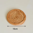 Axyaa Rattan Coaster Set: Handmade Round Insulation Mats for Tea, Coffee Cups
