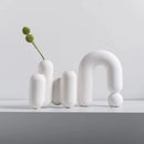Axyaa Nordic White Vases | Pottery Vases for Living Room Decor | Porcelain Vases for Artificial Flowers