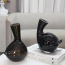 Axyaa Glass Vase Desktop Decorative Ornament - Small Mouthed Dried Flower Arrangement