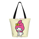 Axyaa Hello Kitty Tote Bag: Cute Kawaii Cartoon Top Handle Zipper Bag for Women