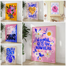 Axyaa Pink Floral Maximalist Art Poster - Modern Boho Print for Home Decor