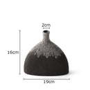 Axyaa Geometric Circular Ceramic Vase Desk Decoration Modern Home Decor Crafts