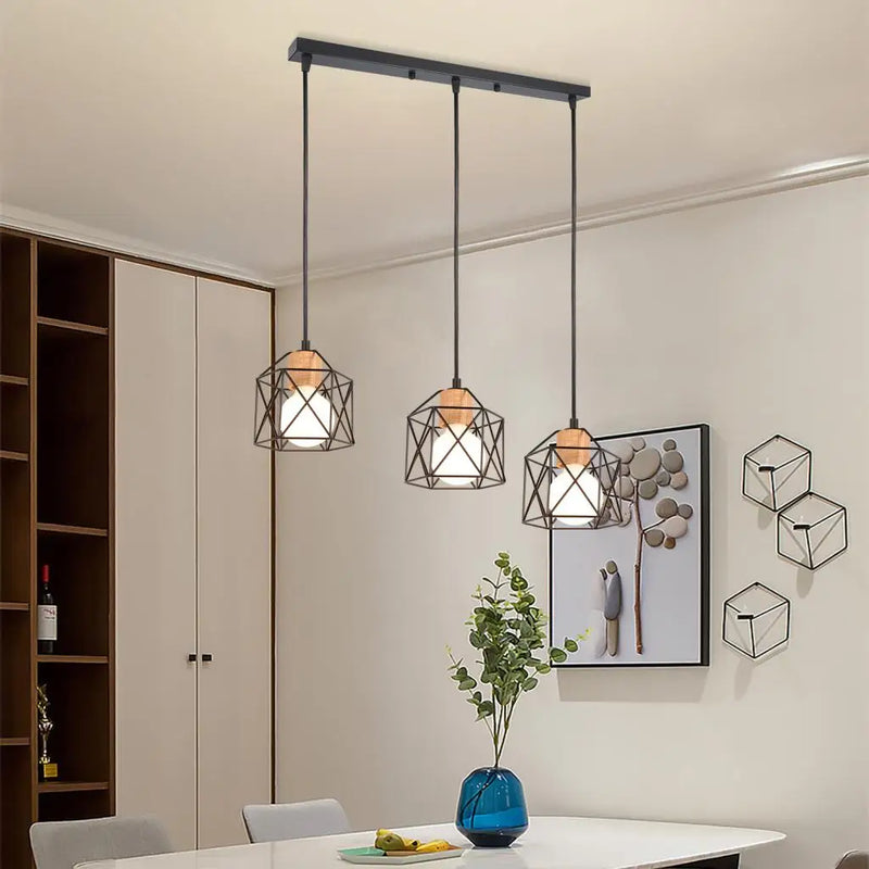 Axyaa Wood LED Pendant Chandelier for Modern Nordic Home Decor
