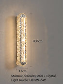 Axyaa Gold/Silver Stainless Steel Crystal Wall Sconce for Home Bedroom
