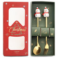 Axyaa Christmas Theme Cutlery Set - Elk Deer Christmas Hat Tree Fork Spoon Stainless Steel