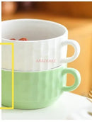 Axyaa Ceramic Double Ear Roast Bowl - Cute and Creative Soup Cup, Breakfast and Dessert Bowl