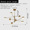 Axyaa Nordic Branch-Shaped Chandelier - Modern Wrought Iron Minimalist Design