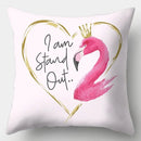 Axyaa Flamingo Sofa Pillow Cover 45cmX45cm Square Cushion Case Boho Style