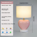 Axyaa Elegant Heart LED Floor Lamp Creamy Pink Ceramic Modern Home Lighting
