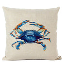 Axyaa Crab Print Cushion Cover 45x45cm Square Home Decor Pillowcase