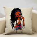 Axyaa Fashion Girl Cushion Cover: Living Room Sofa Pillow Case 45x45cm