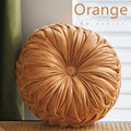 Axyaa Velvet Pumpkin Throw Pillow for Home Decor in Cream Pink